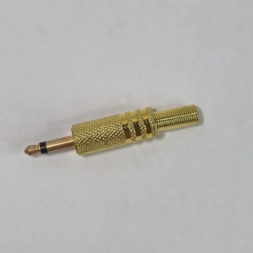 Ficha plug 3.5mm mono metálica dorada