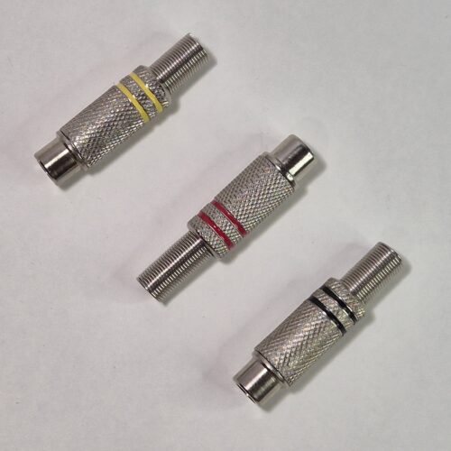 Ficha RCA hembra metálica. Variantes de color