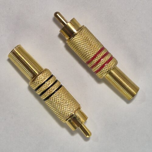 Ficha RCA macho metálica dorada