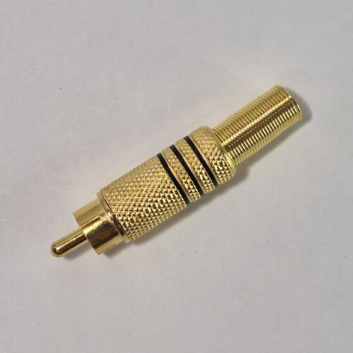 Ficha RCA macho metálica dorada